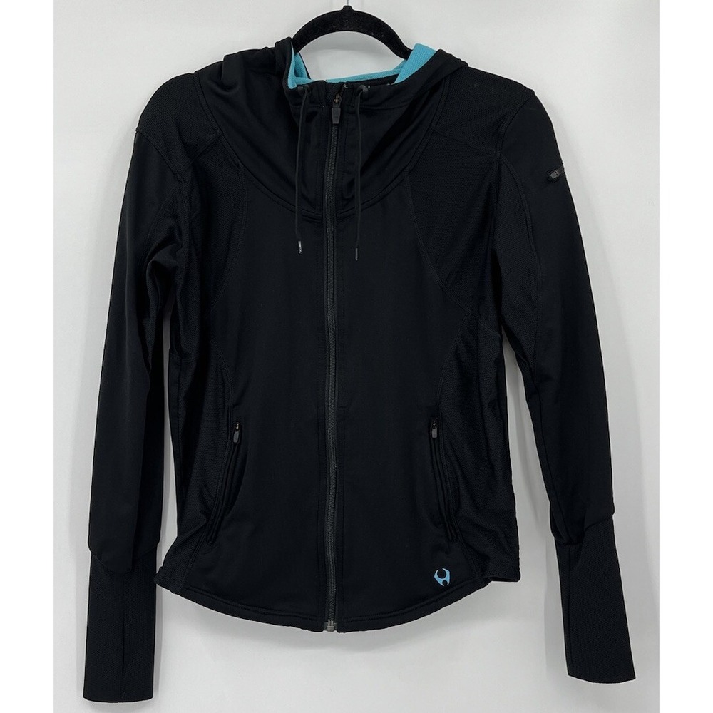 Hylete Full Zip Hoodie Sweatshirt Jacket Women's Medium Mesh Panels Thumb Holes